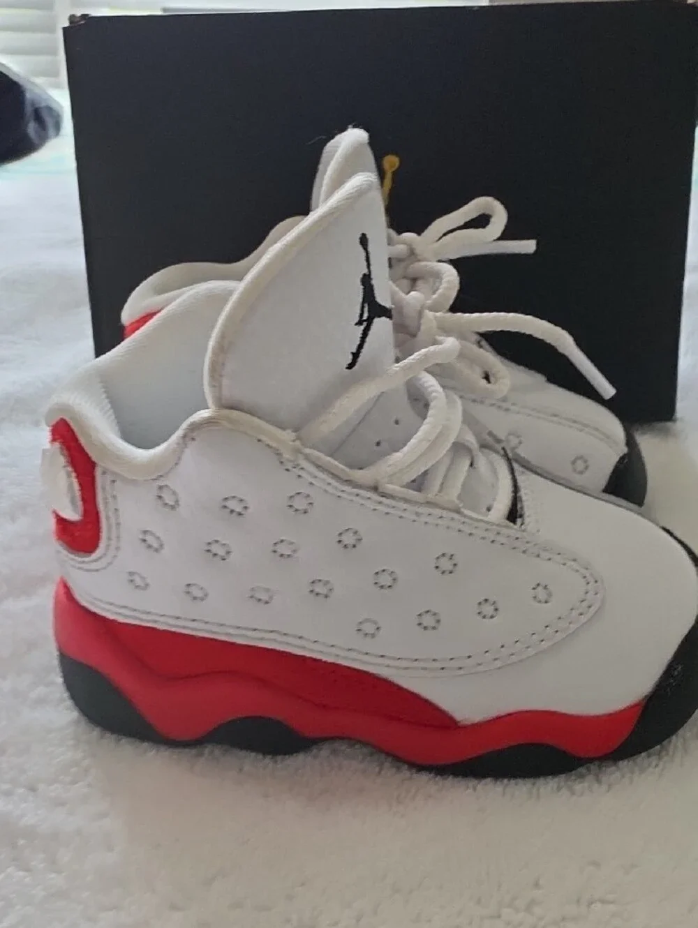 Jordan Baby White Red Black Mini Basketball Shoes